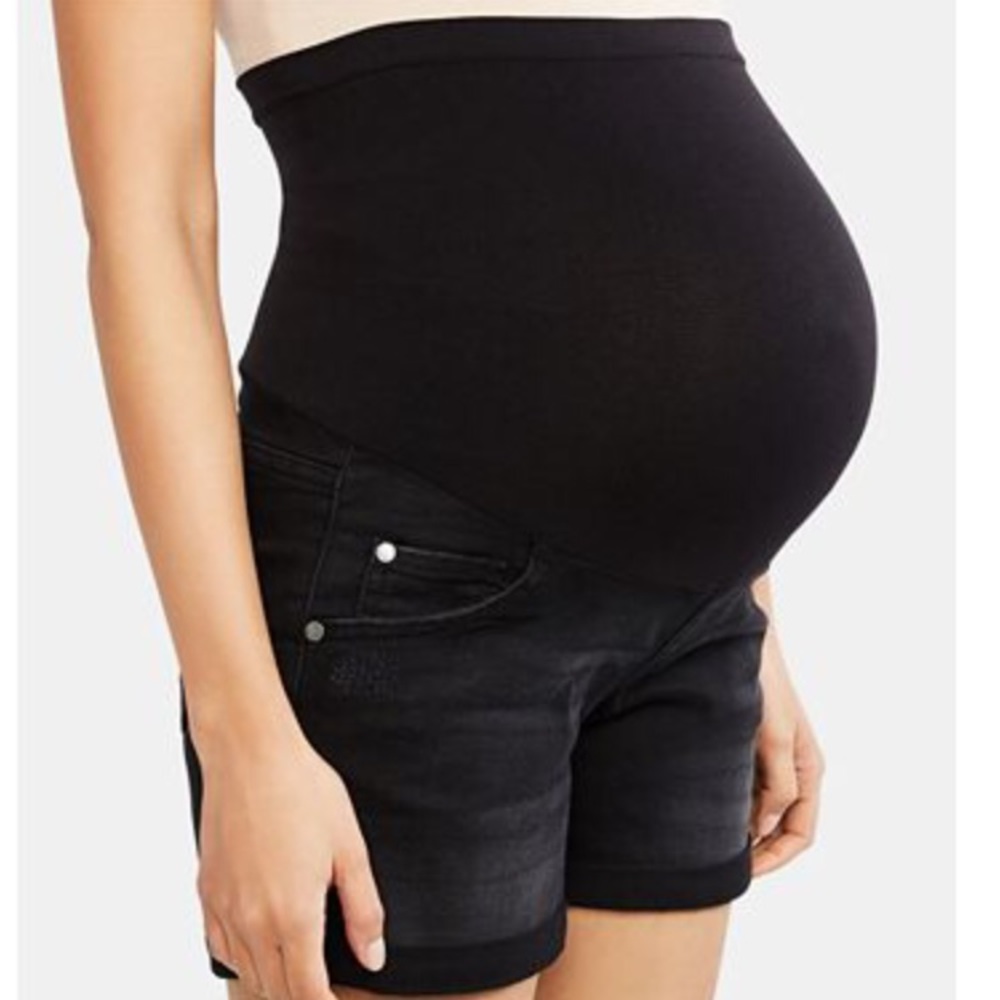 Black Motherhood Maternity Shorts